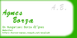 agnes borza business card